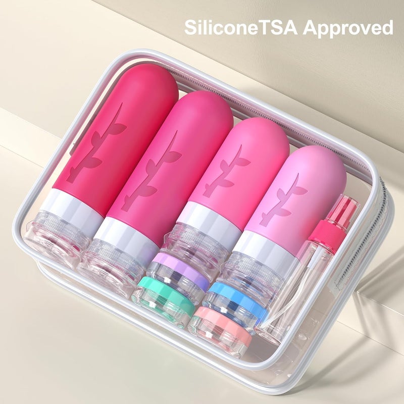 Tocelffe 18pack Travel Bottles for Toiletries,TSA Approved Silicone Travel Containers jar for Toiletries,Leak Proof Refillable Liqus Shampoo And Conditioner Essentials toiletry - Image 4